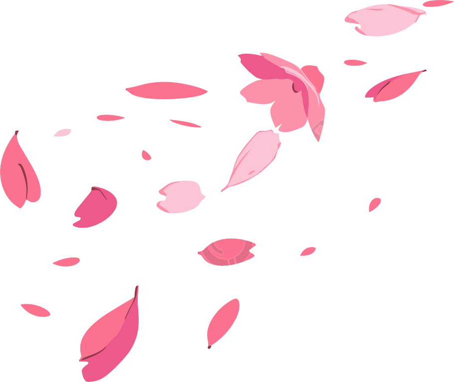 花瓣贴纸矢量插画