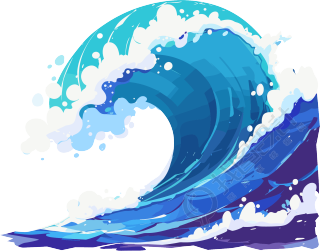 海浪可商用插画