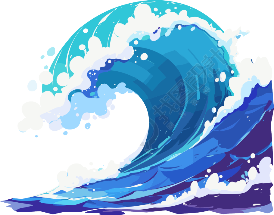 海浪可商用插画