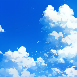 天空水彩插画