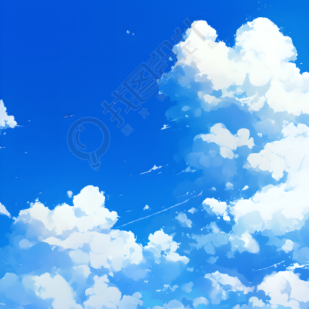 天空水彩插画