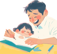 父子高清图形插画