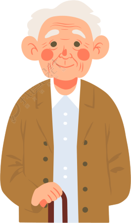 老人插画设计元素