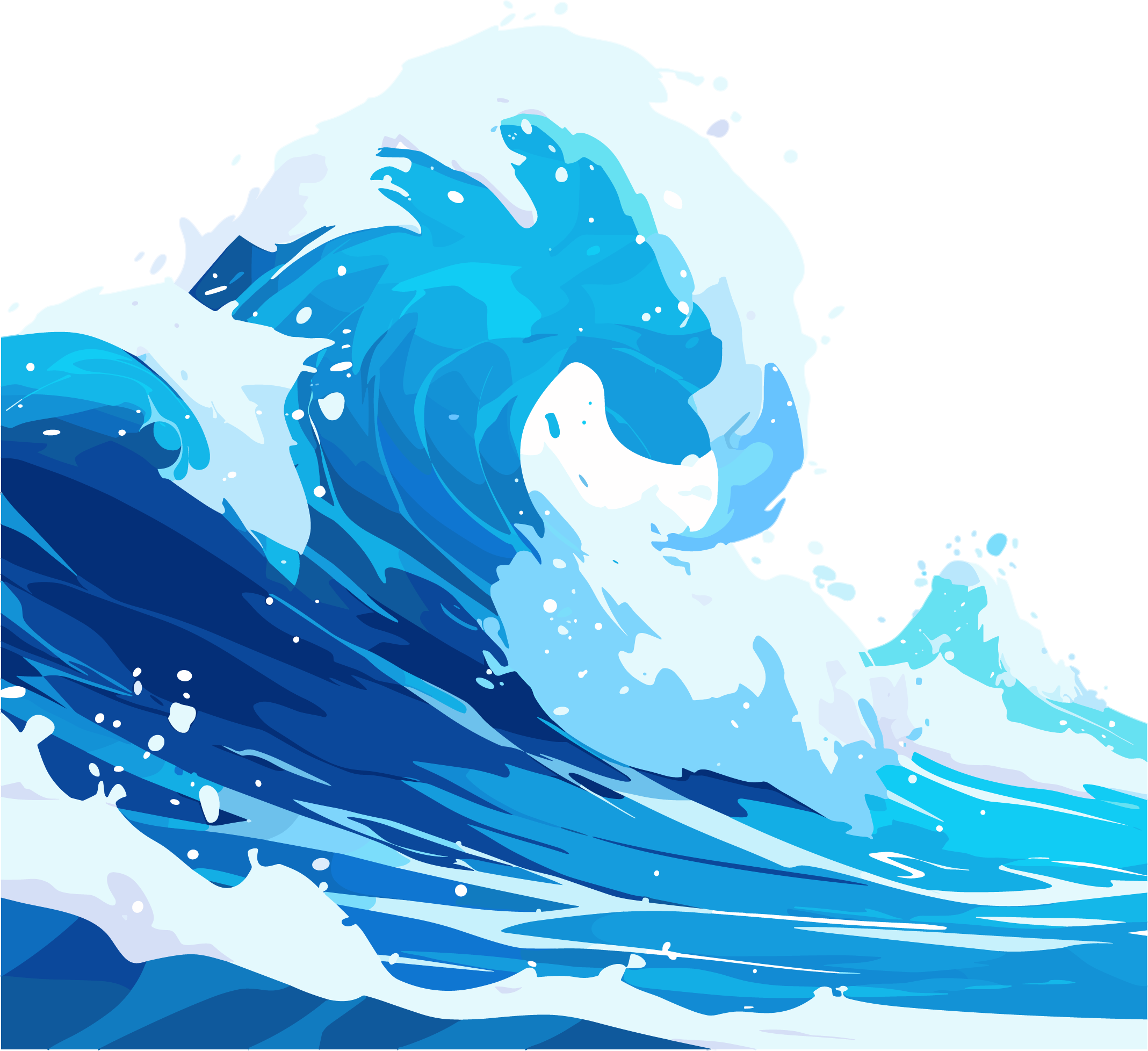 海浪透明背景插图