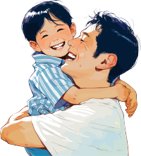 父子插画素材