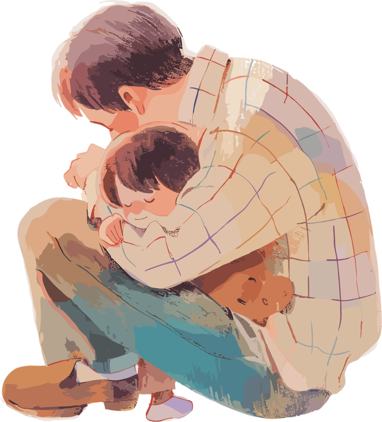 父子创意设计插画素材