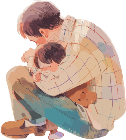 父子创意设计插画素材