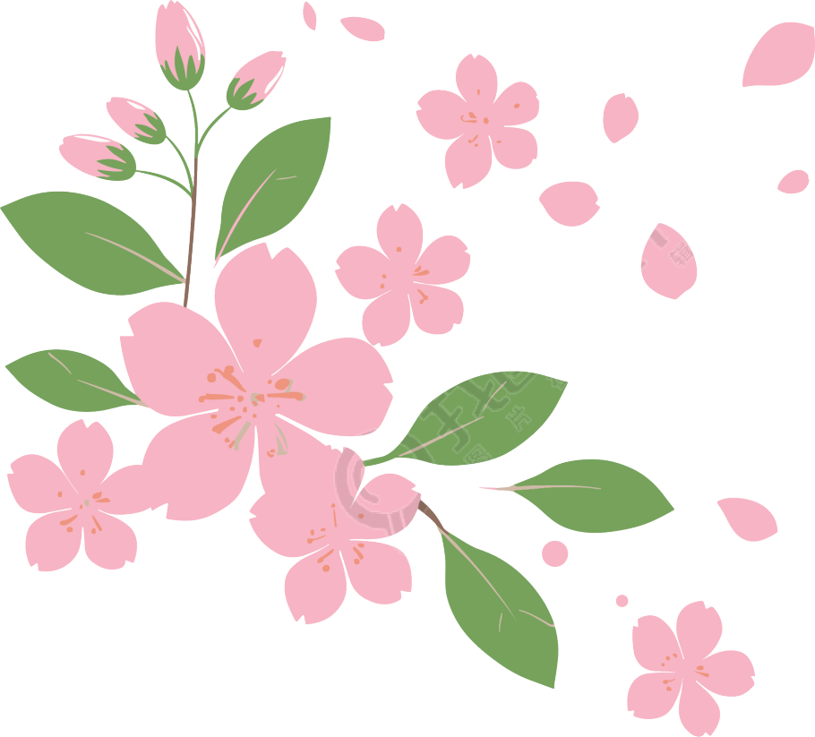 花瓣贴纸卡通插画