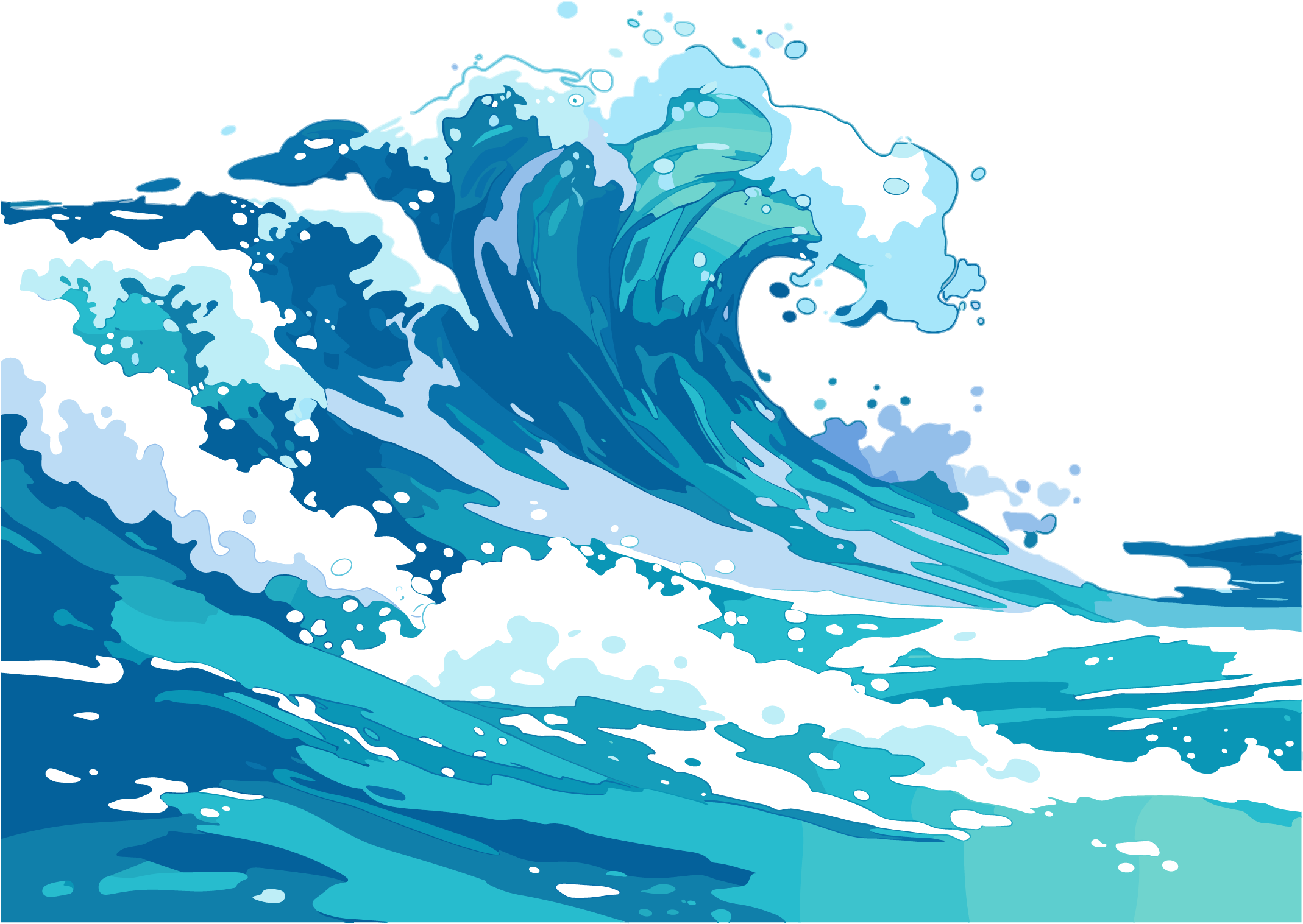 海浪插画设计元素