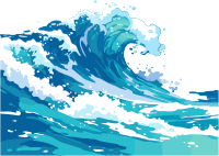 海浪插画设计元素