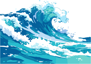 海浪插画设计元素