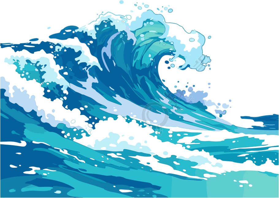海浪插画设计元素