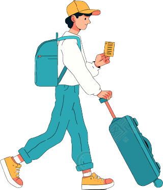 年轻男生出行旅游元素