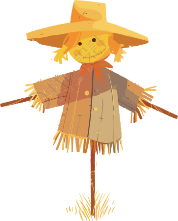 稻草人可爱插图