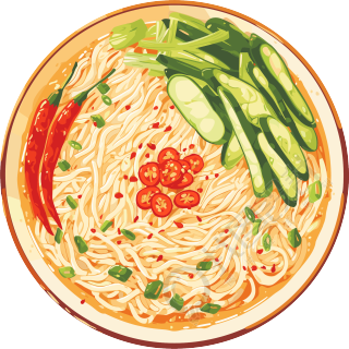 凉面清凉可口插画