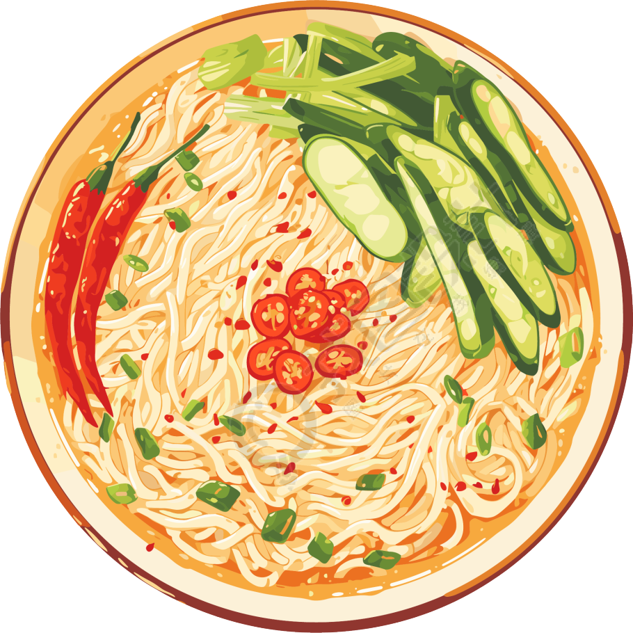 凉面清凉可口插画