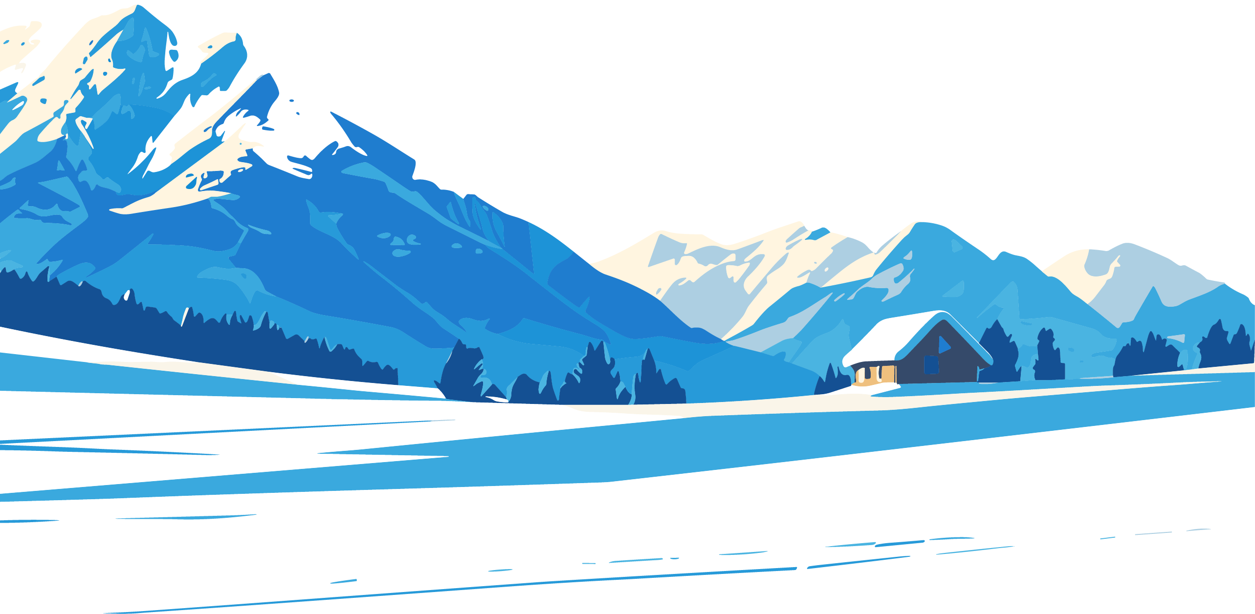 雪山雪屋插画