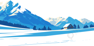 雪山雪屋插画