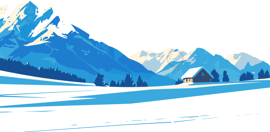 雪山雪屋插画