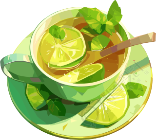 水果茶创意插画