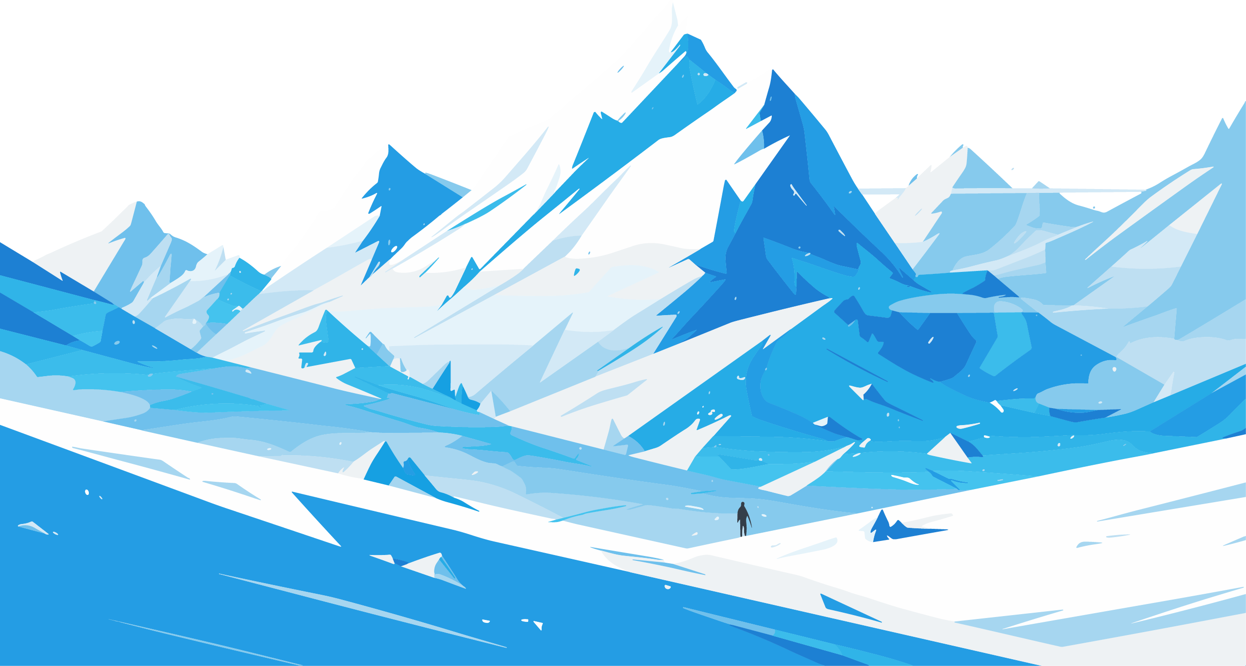 雪山矢量插画