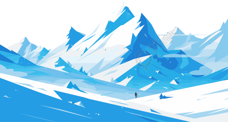 雪山矢量插画
