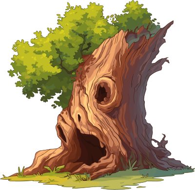 树洞插画素材