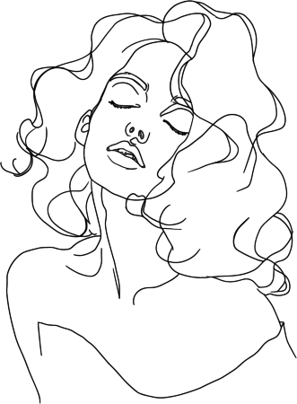 线条人物简约女人插图