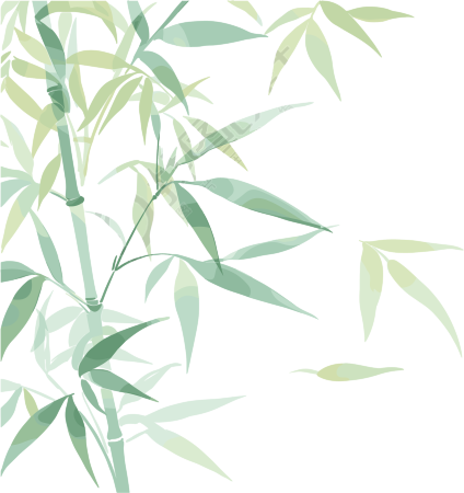 竹叶水彩风素材