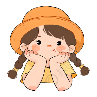 可爱女孩童趣插图