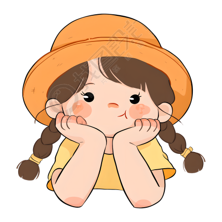 可爱女孩童趣插图