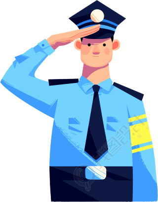 交警插画素材