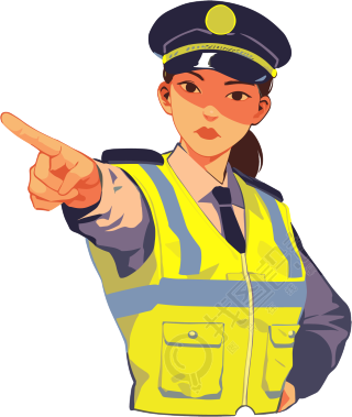 交警女警卡通素材