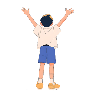 海边旅游男生卡通素材
