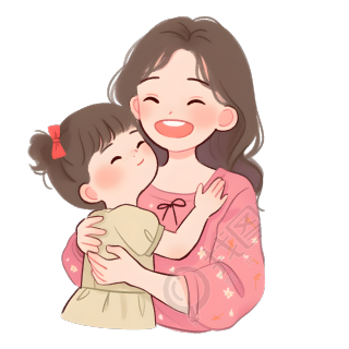 母女儿童绘本插图