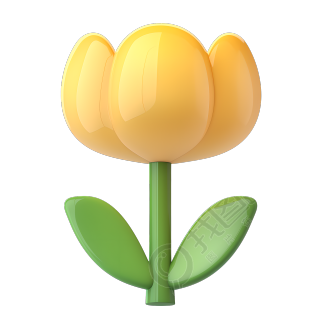 3D黄色小花元素