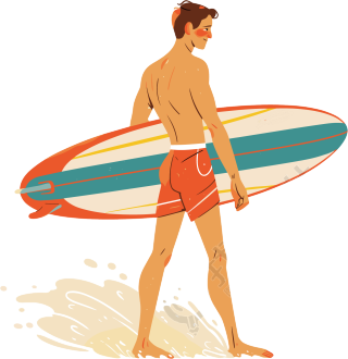 冲浪男生元素