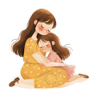 母女拥抱插图