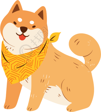 小狗柴犬可爱插图