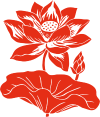 荷花剪纸创意插画