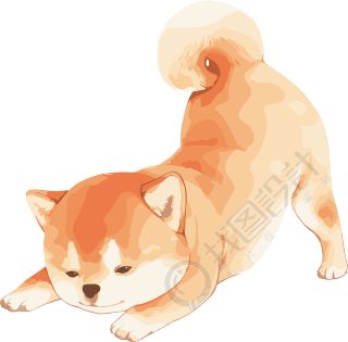 小狗简约插画