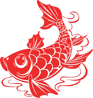 锦鲤剪纸元素