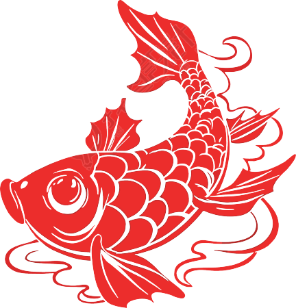 锦鲤剪纸元素