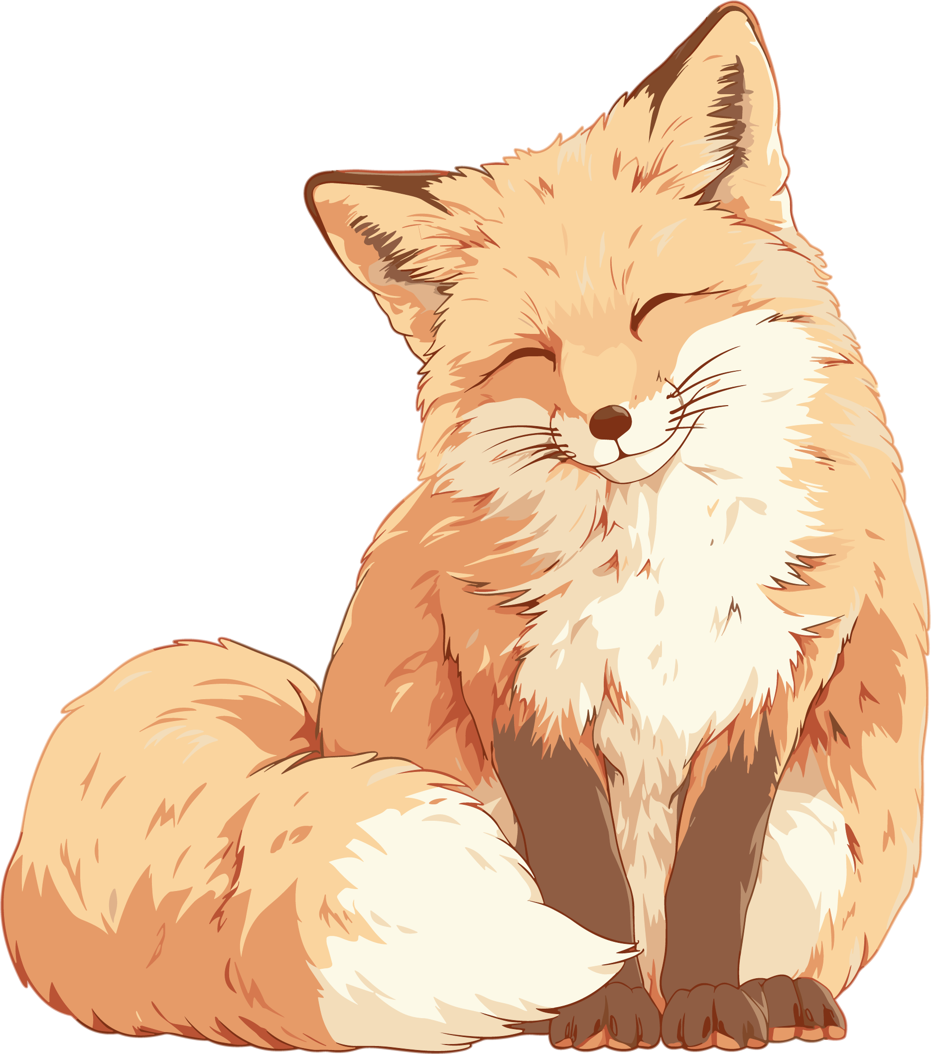 慵懒狐狸插画设计