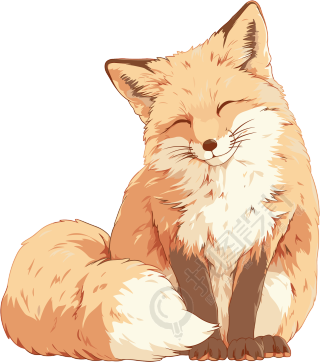慵懒狐狸插画设计