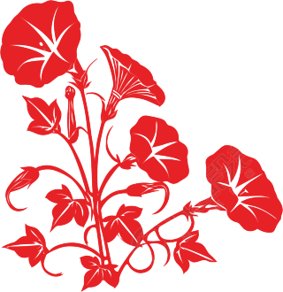 牵牛花剪纸插画