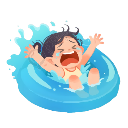溺水女孩插画