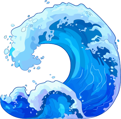 海浪防汛元素