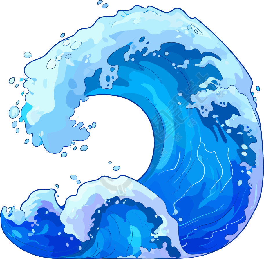 海浪防汛元素