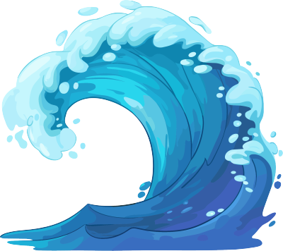 海浪防汛PNG插画